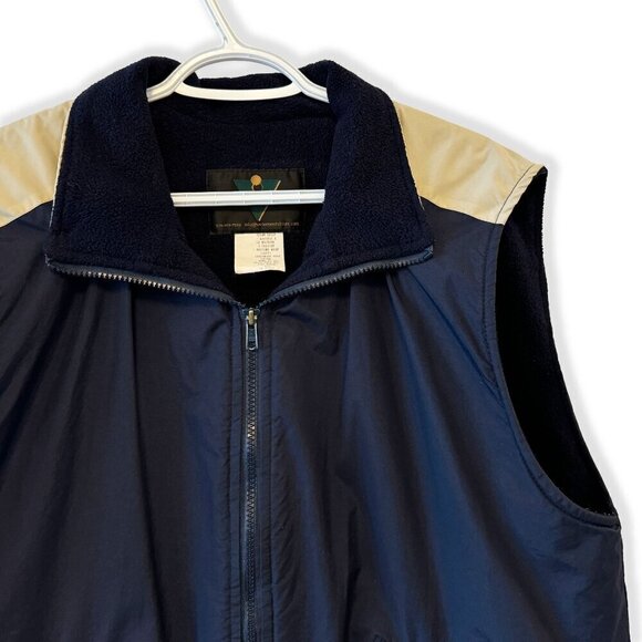 Vintage 90s Trium Women's Outdoor Vest Montreal-Made Blue Zip-Up Contrast Trim - Picture 2 of 6